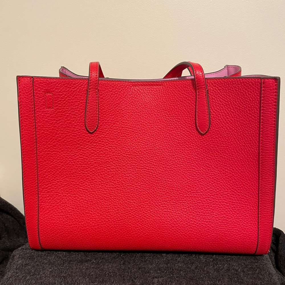 Banana Republic Red Tote Purse w/ Contrast Lining